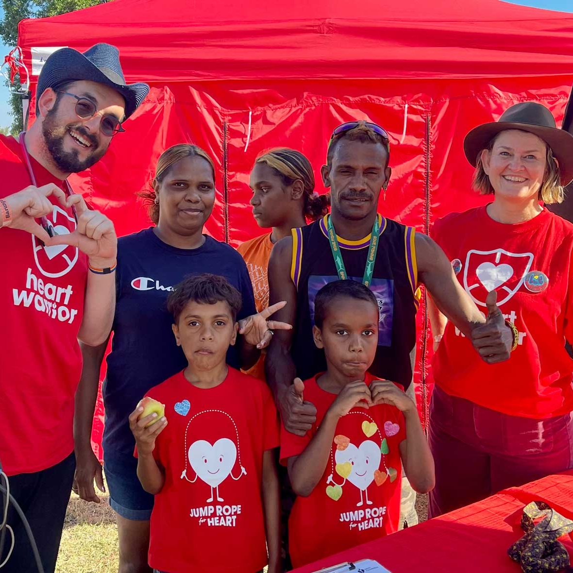 Group of First Nations people with Heart Foundation team